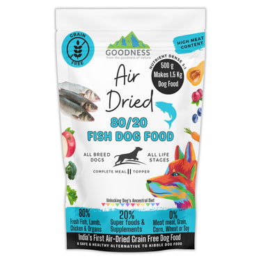 80/20 Fish Air Dried Dog Food - Grain Free, Natural, High Protein & Fat, All Breeds & All Life Stages